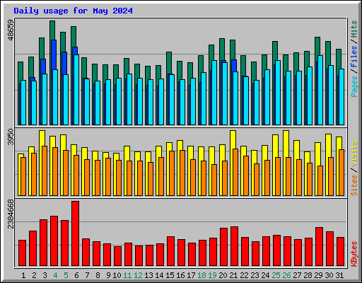 Daily usage for May 2024